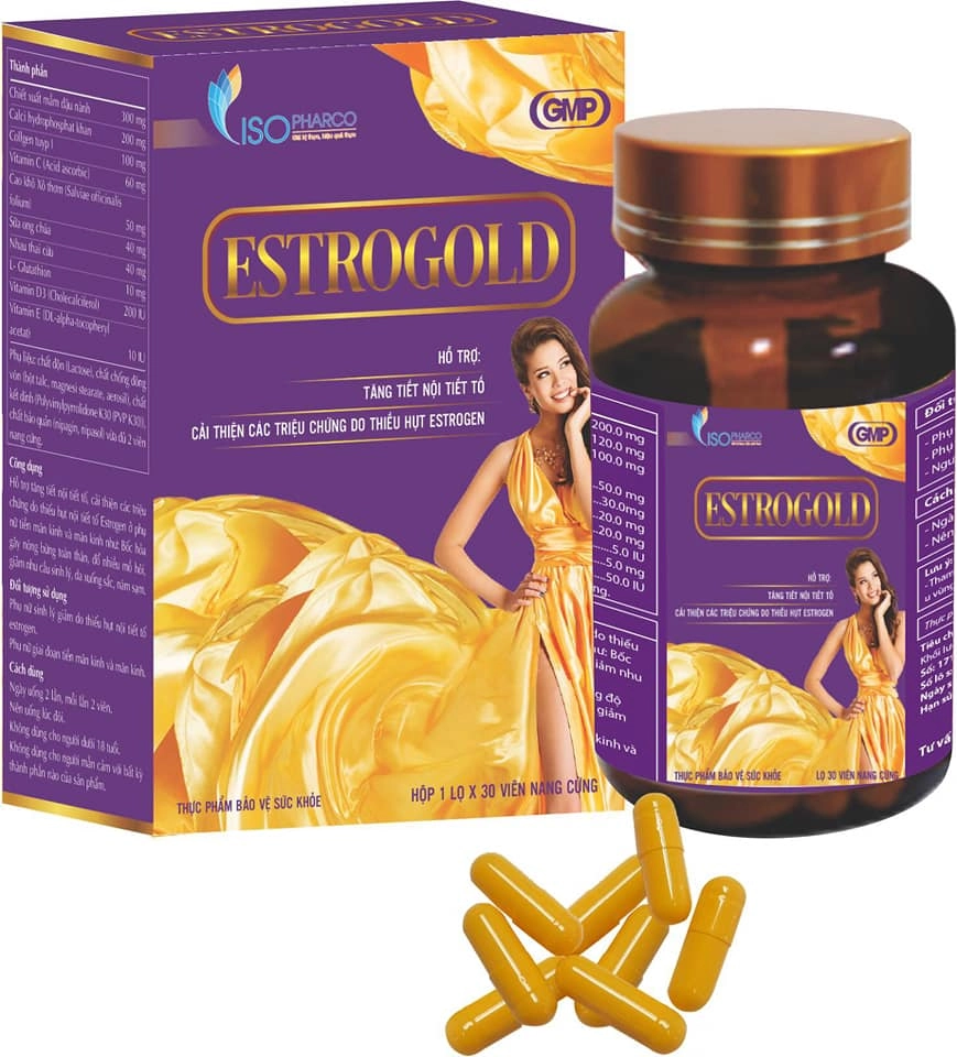 Viên uống cân bằng nội tiết tố EstroGold (Isopharco) hộp 1 lọ 30 viên