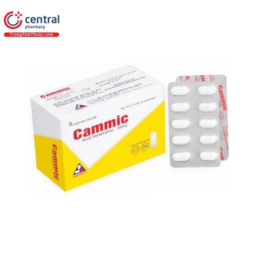 Thuốc chống đông máu Cammic 500mg Vinphaco hộp 10 vỉ x 10 viên nén bao phim