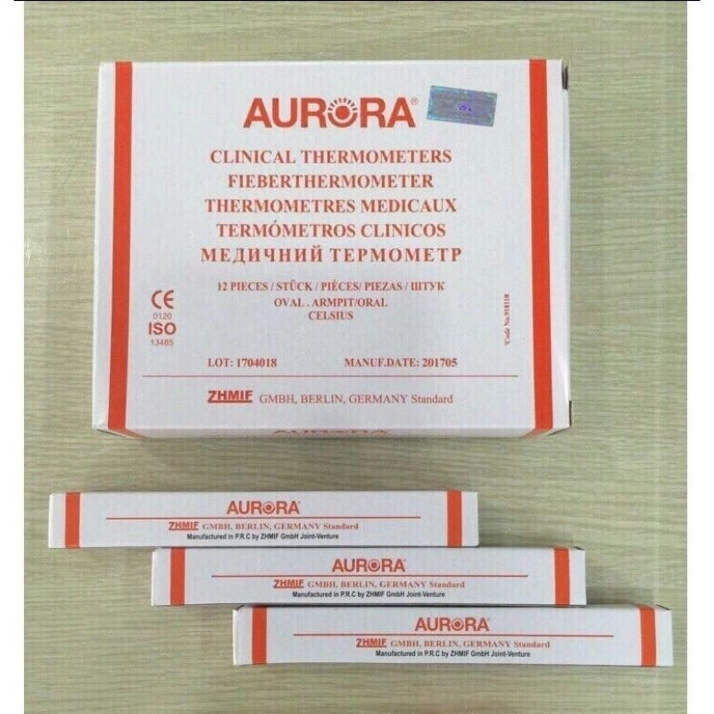 Nhiệt kế thuỷ ngân Aurora hộp 12 cái
