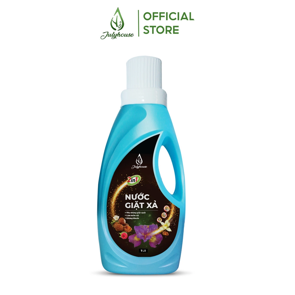 Nước giặt xả Julyhouse 2in1 Chiết Xuất Bồ Hòn (hương nước hoa thơm mát) chai 1L
