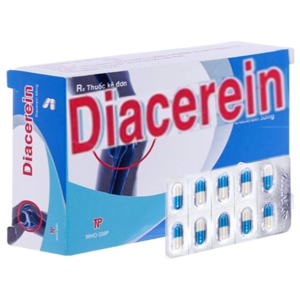 Thuốc trị thoái hoá khớp Diacerein (DP Thành Nam) hộp 3 vỉ x 10 viên nang cứng