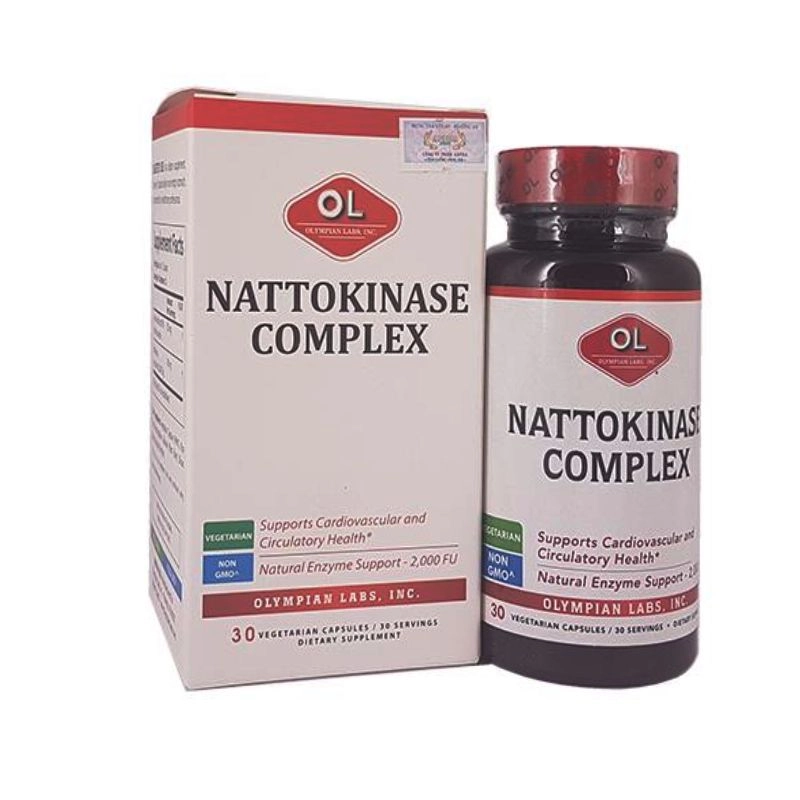 Hỗ trợ điều trị tai biến mạch máu não Nattokinase Complex (Olympian Labs) hộp 1 lọ 30 viên