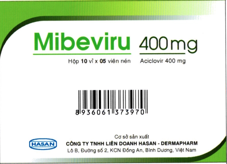 Thuốc kháng virus Mibeviru 400mg hộp 10 vỉ x 5 viên