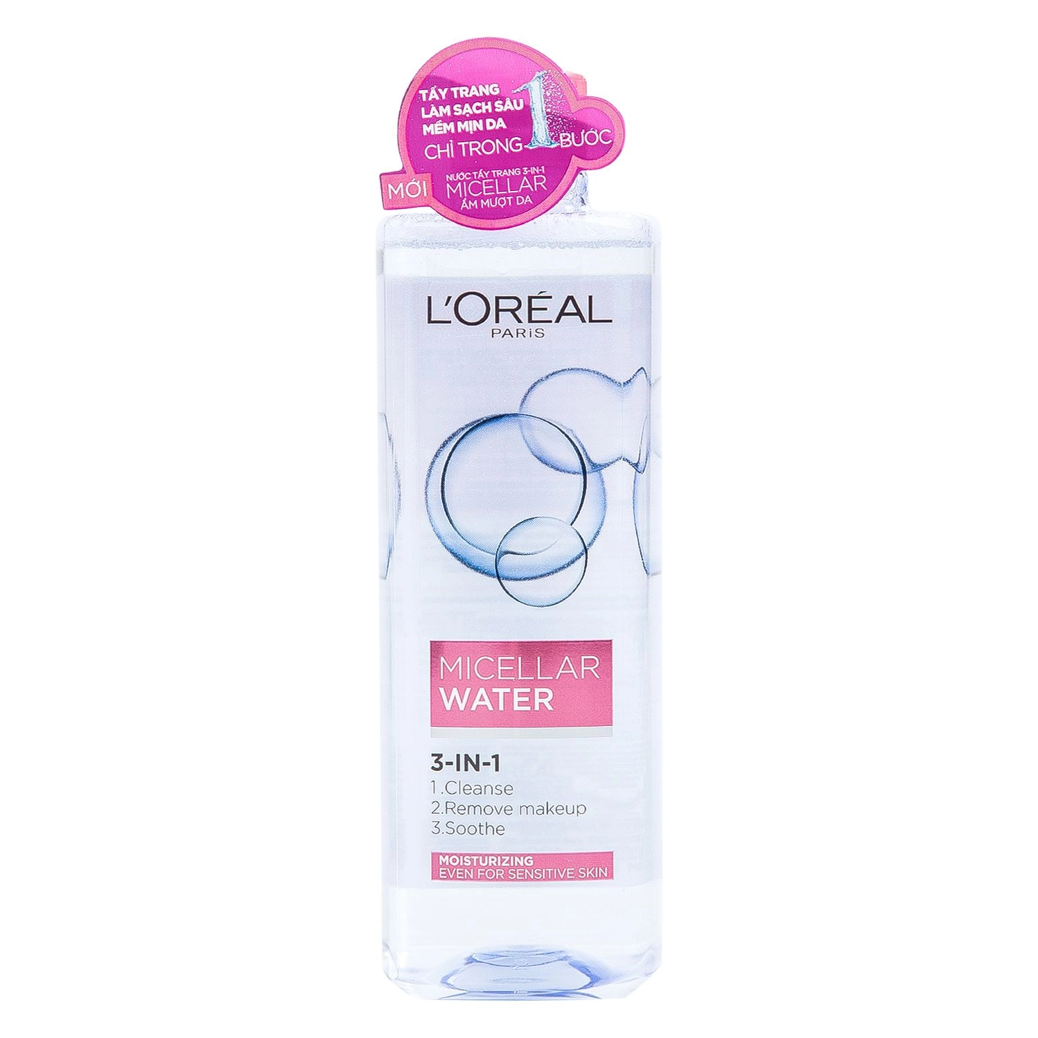 Nước tẩy trang L'Oreal Moisturizing (hồng) chai 400ml