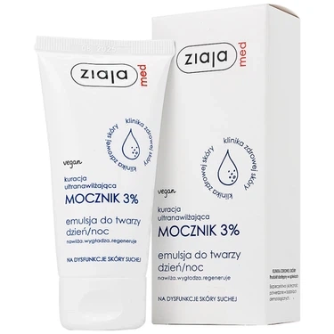 Làm mềm, dưỡng ẩm, giảm khô da nhũ tương mềm da 3% Urê Ziaja Med Mocznik 3% hộp 1 tuýp 50ml