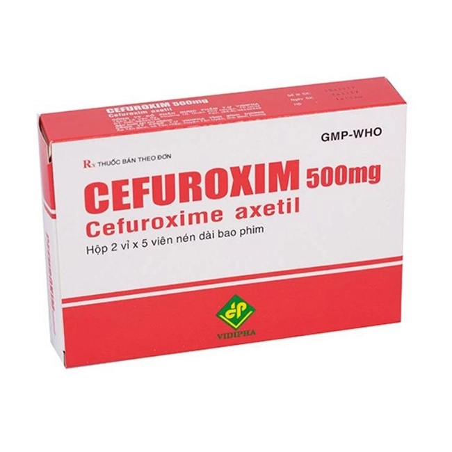 Thuốc kháng sinh Cefuroxim 500mg Vidipha hộp 10 viên