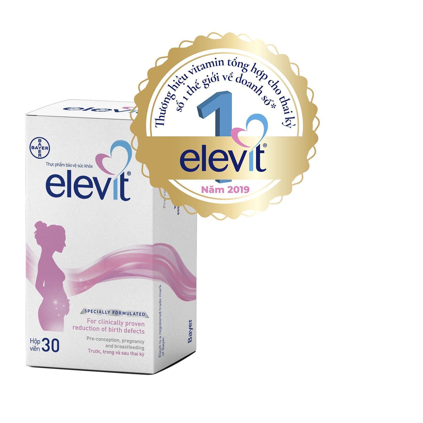 Thực phẩm bảo vệ sức khỏe Elevit - Vitamin tổng hợp trước, trong và sau thai kỳ hộp 30 viên
