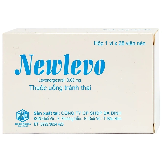 Thuốc tránh thai hằng ngày Newlevo Babiophar hộp 1 vỉ x 28 viên