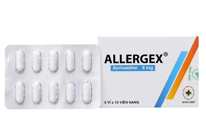 Thuốc chống dị ứng Allergex (acrivastin 8mg) Hộp 50 viên