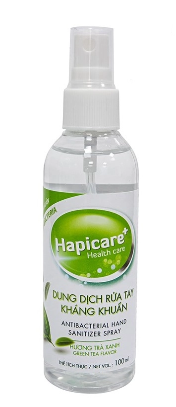 Dung dịch rửa tay kháng khuẩn Hapicare (hương trà xanh) chai 100ml