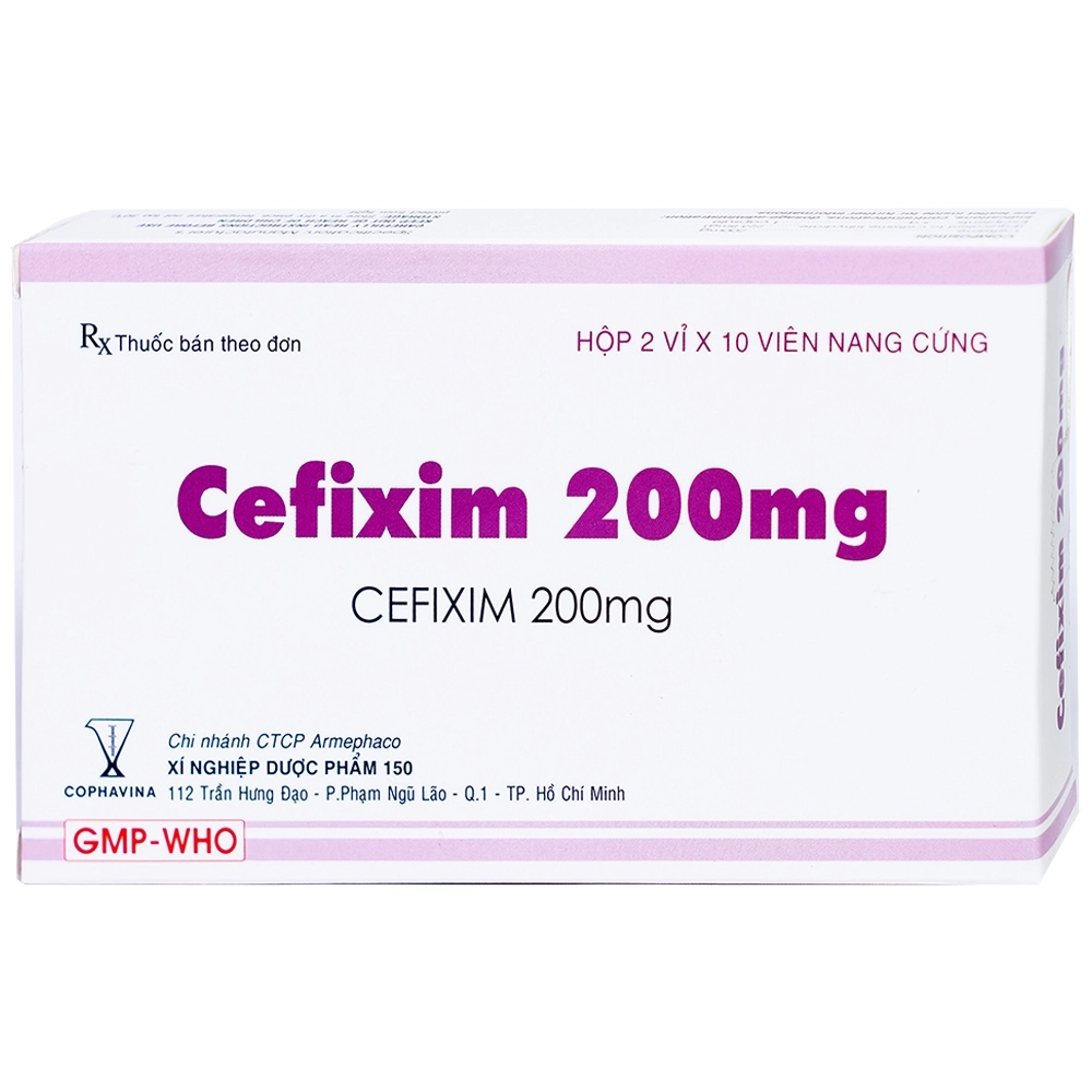 Thuốc kháng sinh Cefixim 200mg (Armephaco) hộp 20 viên