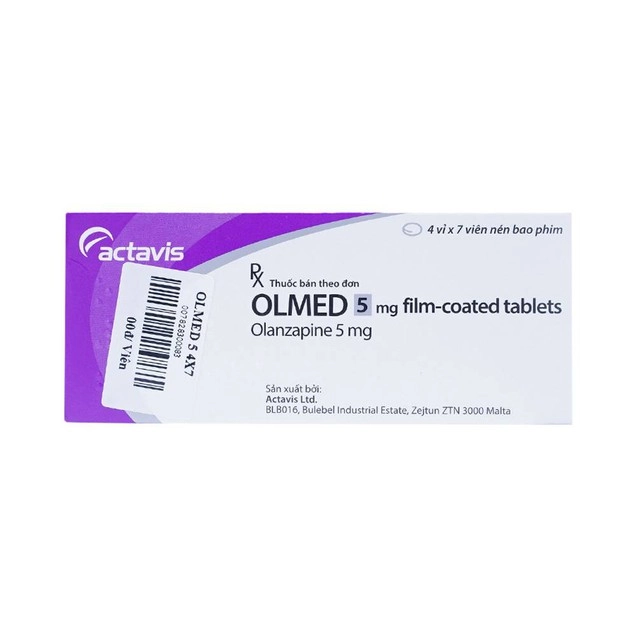 Điều trị bệnh tâm thần phân liệt Olmed 5mg Actavis hộp 4 vỉ x 7 viên