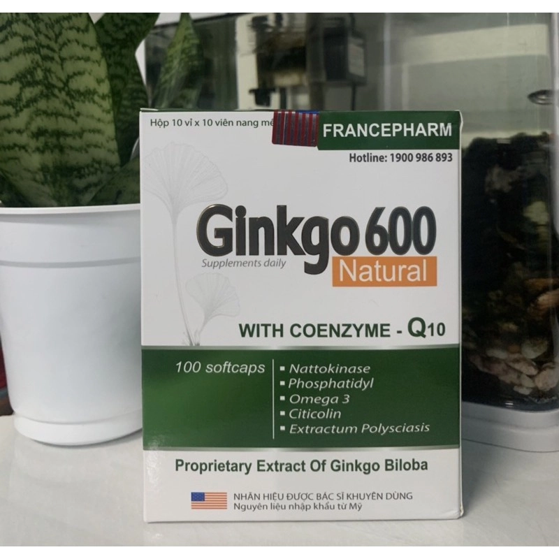 Viên uống hoạt huyết dưỡng não Ginkgo 600 NATURAL MEDIUSA  hộp 100 viên