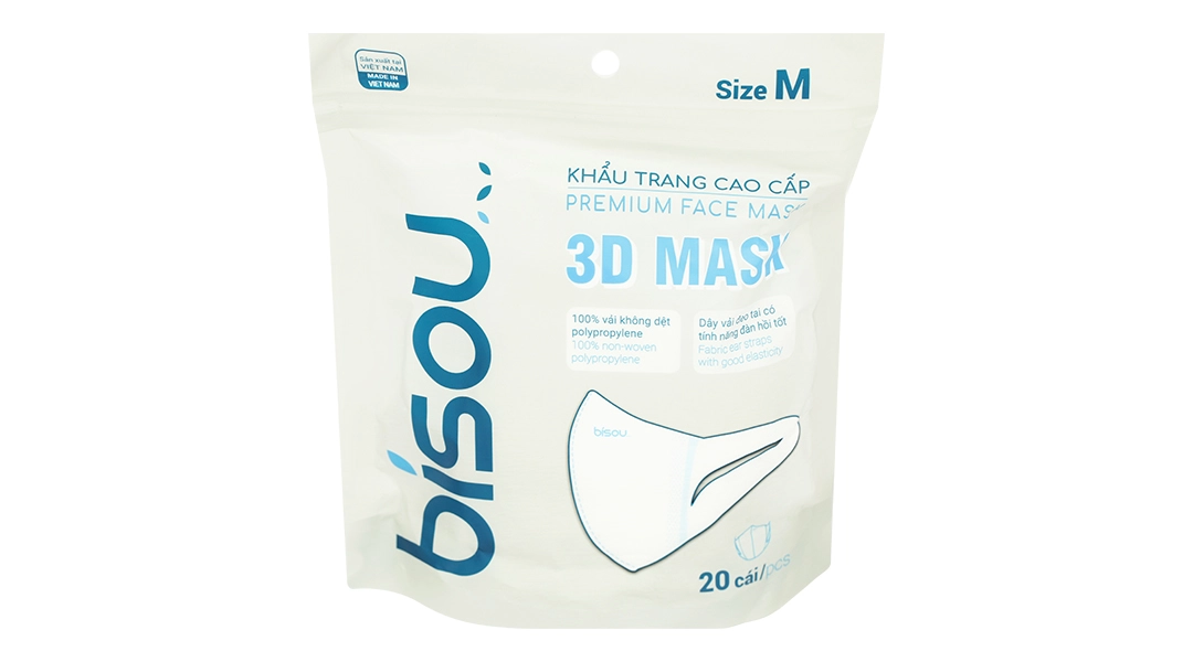 Khẩu trang y tế Bisou 3D Mask gói 20 cái