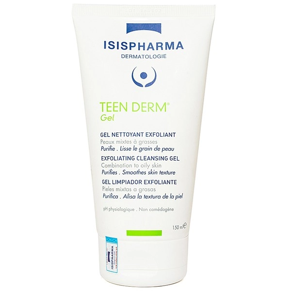 Gel rửa mặt giảm nhờn, ngăn ngừa mụn ISISPHARMA Teen Derm Gel tuýp 150ml
