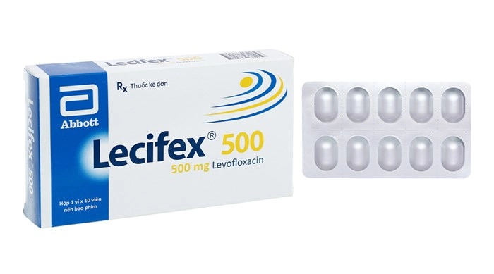 Thuốc kháng sinh Lecifex 500 hộp 1 vỉ x 10 viên