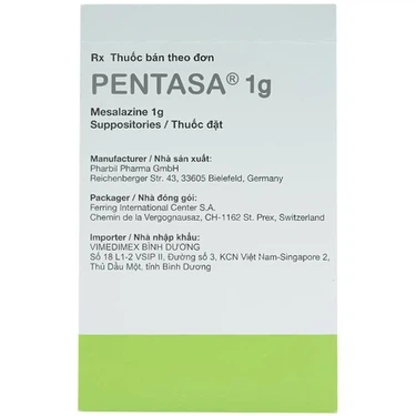 Thuốc điều trị bệnh viêm loét đại tràng Pentasa 1g Ferring hộp 7 lọ x 100ml