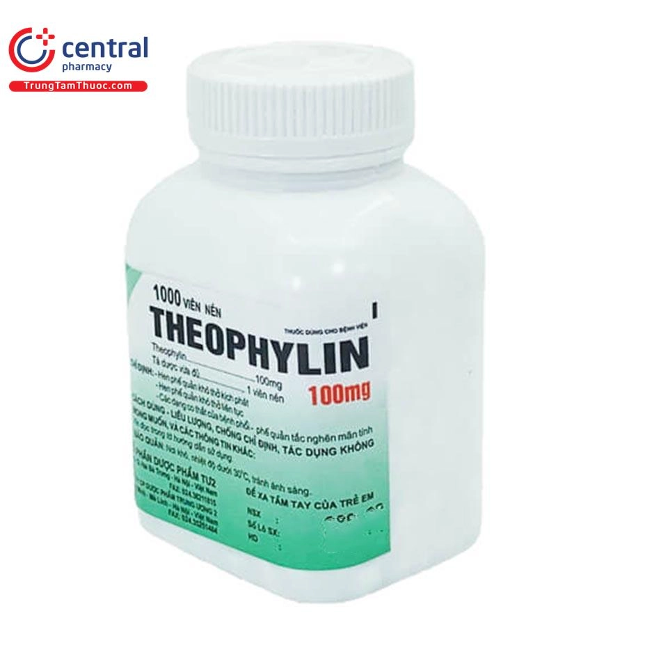 Thuốc hen suyễn Theophylin 100mg TW2 lọ 1000 viên