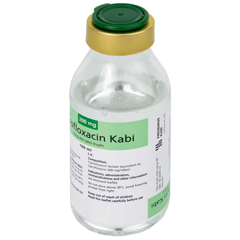 Dung dịch tiêm truyền Ciprofloxacin Kabi 200mg/100ml chai 100ml