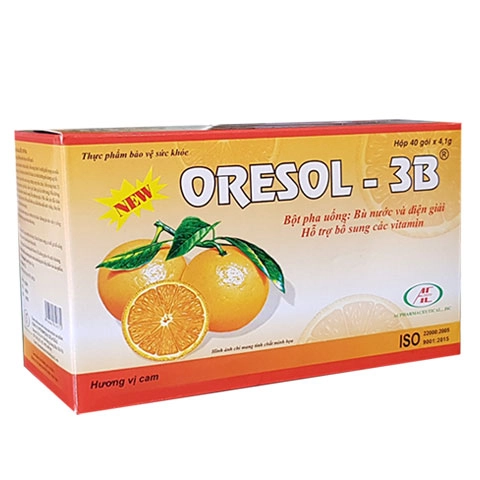 Bù nước và điện giải Oresol - 3B (Á Âu) hộp 40 gói x 4.1g