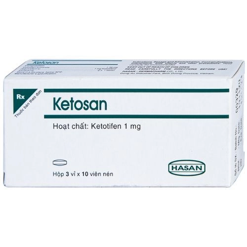 Thuốc điều trị hen phế quản Ketosan hộp 3 vỉ x 10 viên