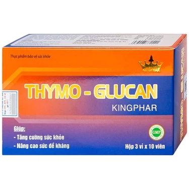 Nâng cao sức đề kháng, giúp cơ thể khỏe mạnh Thymo-Glucan Kingphar hộp 3 vỉ x 10 viên