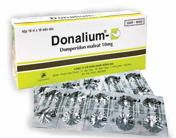 Thuốc điều trị buồn nôn, chán ăn, đầy bụng khó tiêu Donalium hộp 10 vỉ x 10 viên nén
