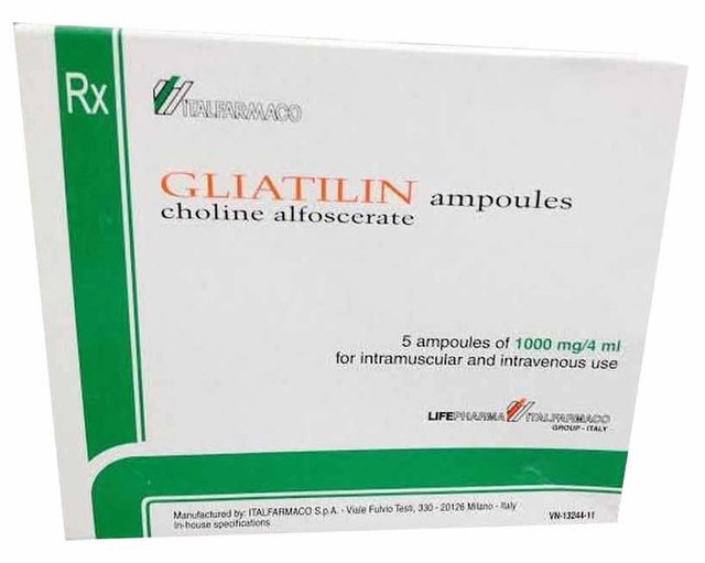 Thuốc điều trị đột quỵ, chấn thương sọ não GLIATILIN ampoules 1000mg/4ml hộp 1 vỉ 5 ống