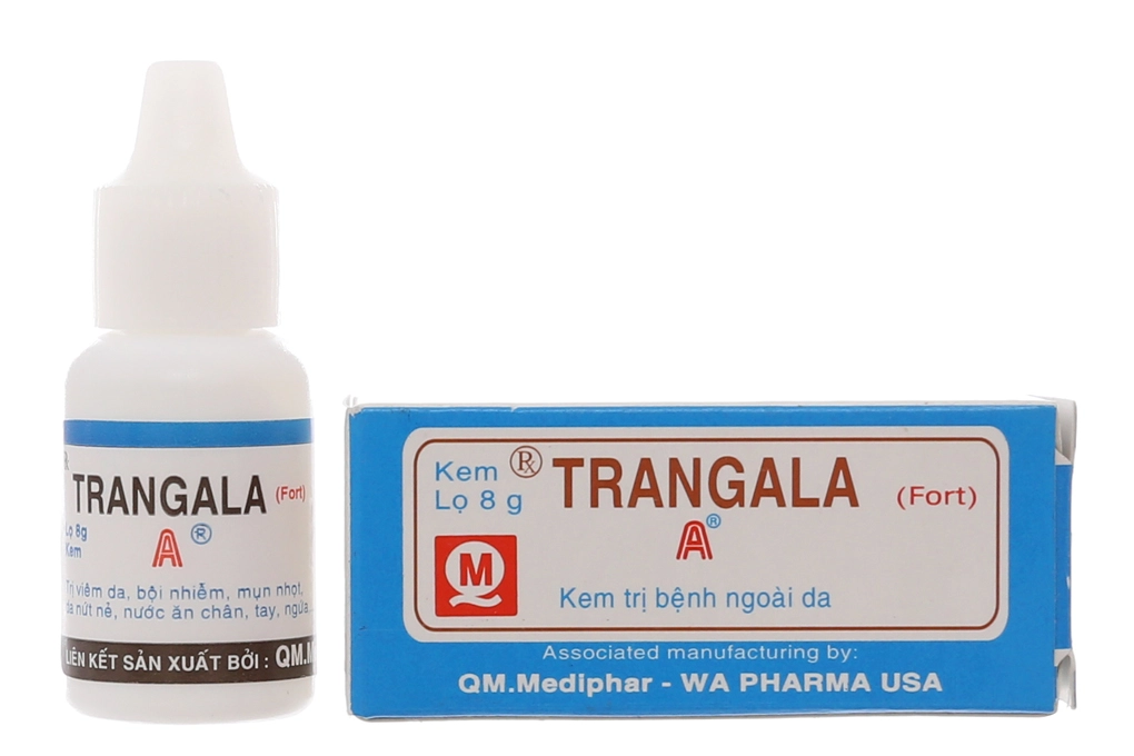 Kem bôi trị bệnh ngoài da Trangala A Fort hộp 1 lọ 8g