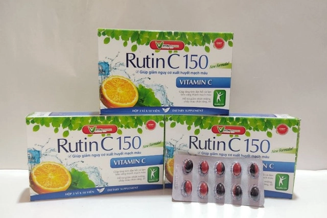 Giúp giảm nguy cơ xuất huyết mạch máu Rutin C 150 (Vital Pharma) hộp 3 vỉ x 10 viên
