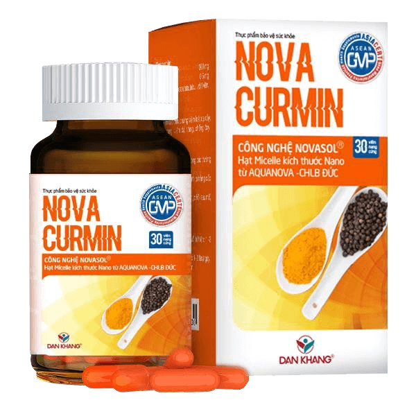Viên uống hỗ trợ giảm triệu chứng viêm loét dạ dày Novacurmin (Dân Khang) hộp 1 lọ 30 viên