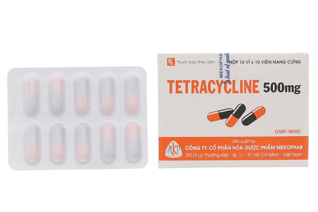 Thuốc kháng sinh Tetracycline 500mg (MEKOPHAR) hộp 100 viên