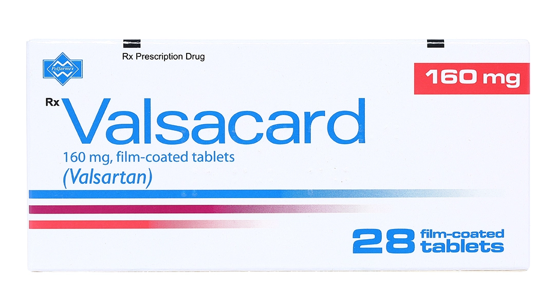 Thuốc điều trị tăng huyết áp Valsacard 160mg hộp 4 vỉ x 7 viên nén bao phim