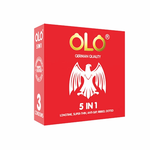 Bao cao su OLO 5 IN 1 (đỏ) hộp 3 cái