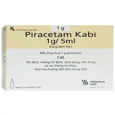 Thuốc điều trị suy giảm trí nhớ Piracetam Kabi 1g/5ml Bidiphar hộp 2 vỉ x 6 ống x 5ml