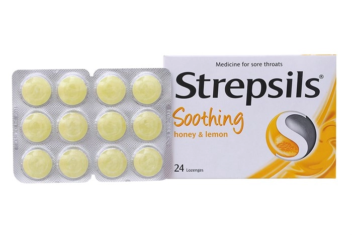 Viên ngậm trị đau họng Strepsils Soothing Honey & Lemon  hộp 24 viên