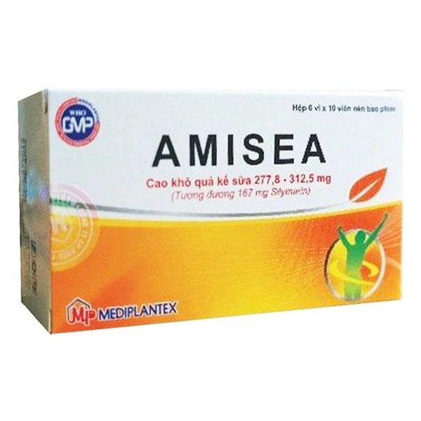 Thuốc hỗ trợ điều trị viêm gan Amisea  hộp 6 vỉ x 10 viên