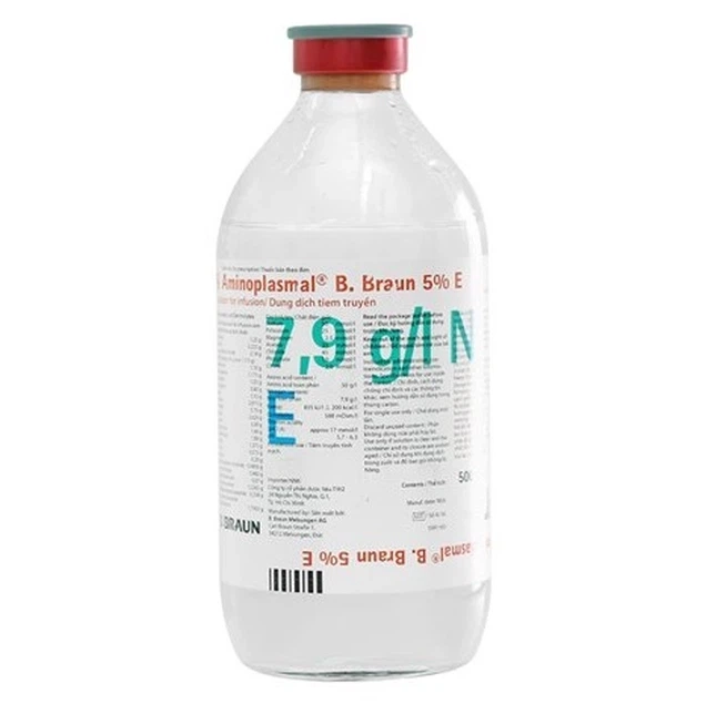 Cung cấp amino acid  dung dịch truyền tĩnh mạch Aminoplasmal 5% B.Braun chai x 500ml