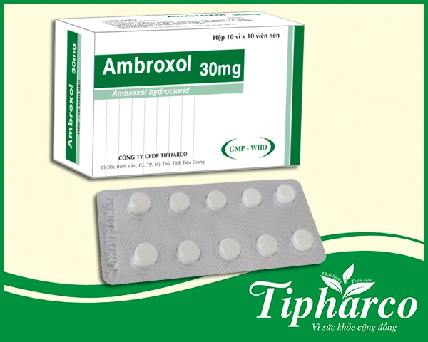 Thuốc điều trị rối loạn dịch tiết phế quản Ambroxol 30mg Tipharco hộp 100 viên
