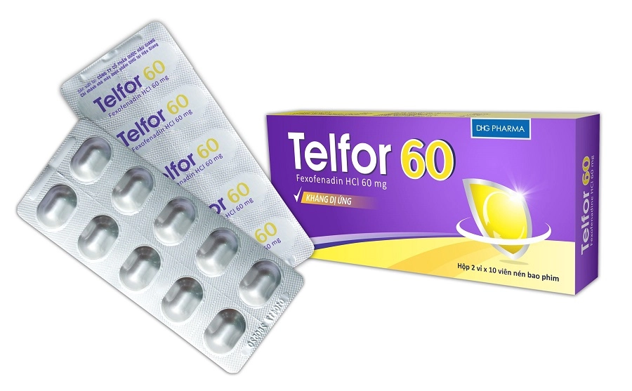 Thuốc chống dị ứng Telfor 60 hộp 20 viên