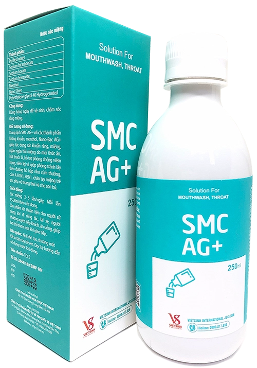 Nước súc miệng SMC AG+ hộp 1 chai 250ml