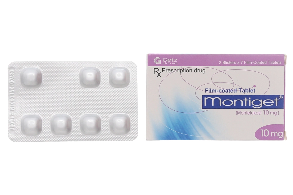 Thuốc trị hen phế quản Montiget 10mg hộ̣p 2 vỉ x 7 viên