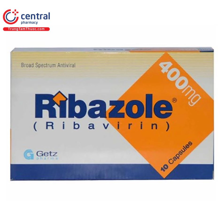 Điều trị bệnh viêm gan B, A, C Ribazole 400mg hộp 2 vỉ x 5 viên