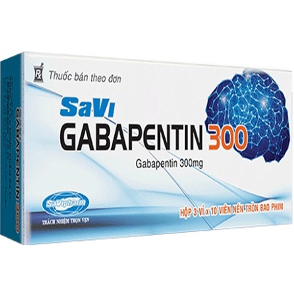 Thuốc điều trị động kinh Savi Gabapentin 300 hộp 3 vỉ x 10 viên nén bao phim