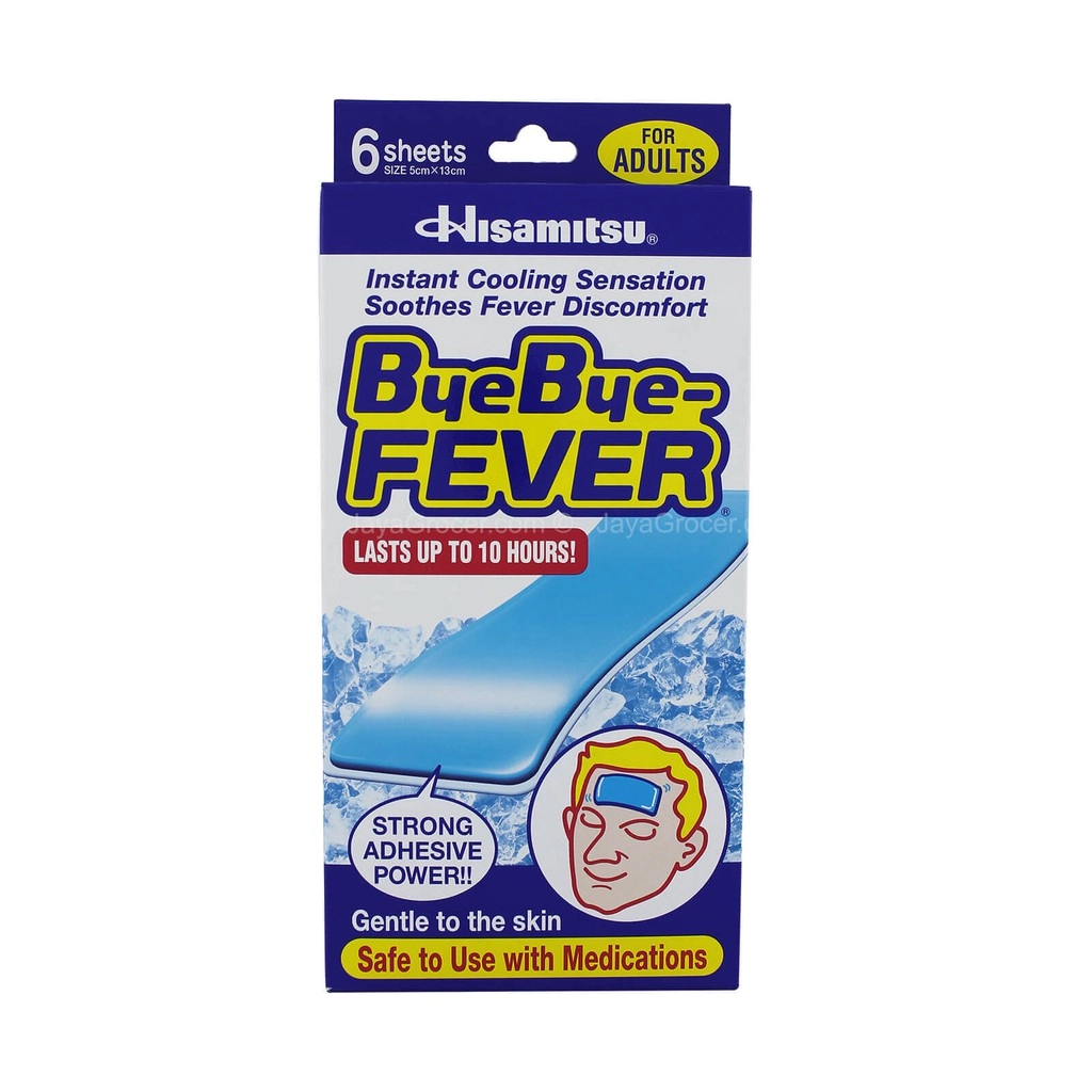 Miếng dán hạ sốt ByeBye - FEVER For Adults Người lớn (10 hours) hộp 3 gói x 2 miếng