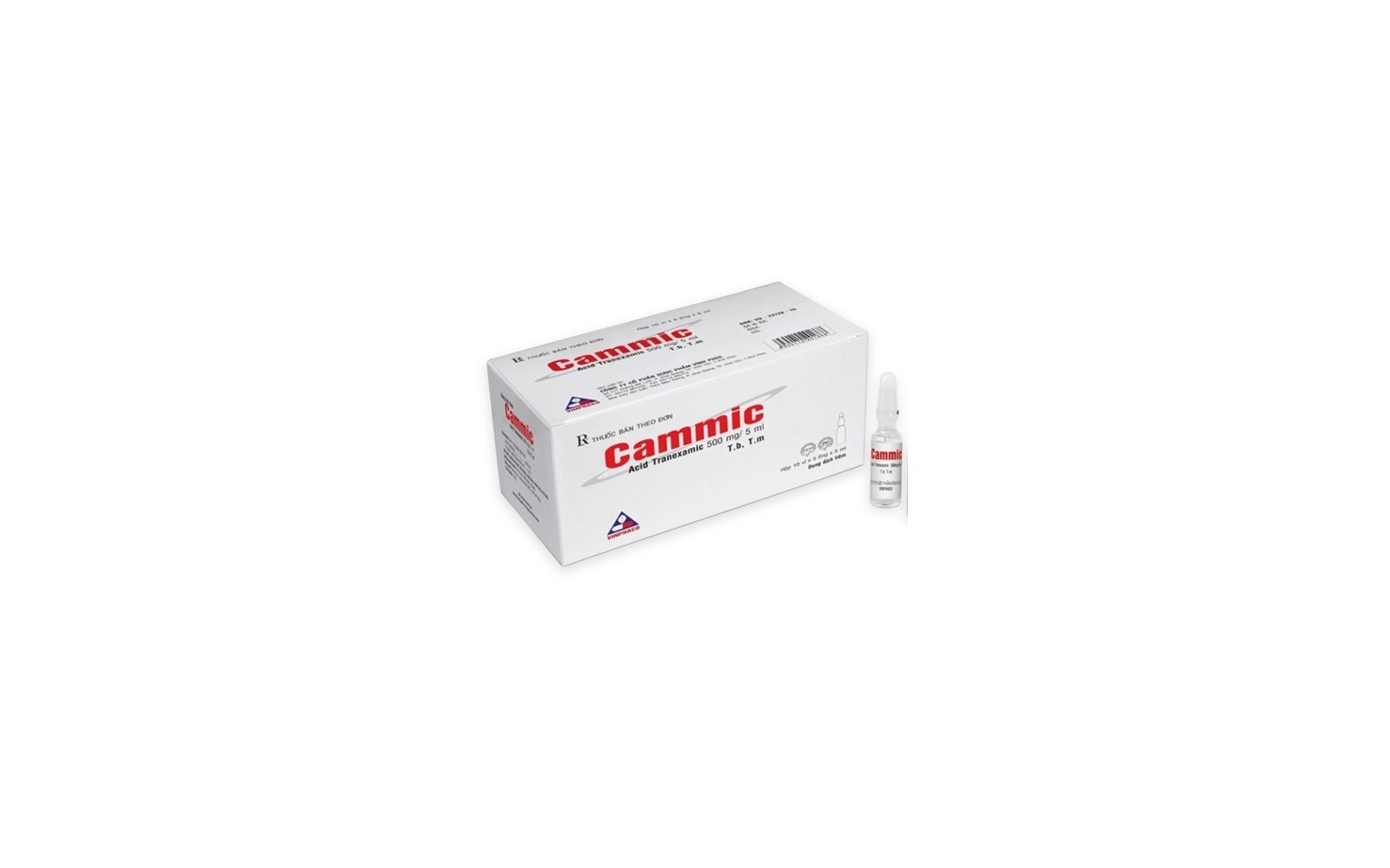 Thuốc tiêm Cammic 500mg/5ml Vinphaco hộp 10 vỉ x 5 ống x 5ml