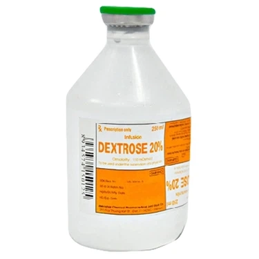 Điều trị thiếu hụt carbohydrat, hạ đường huyết Dextrose 20% Mekophar chai x 250ml