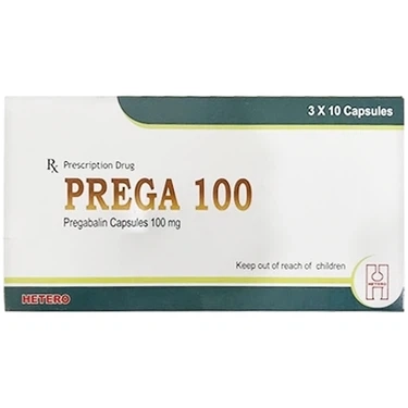 Thuốc điều trị bệnh đau dây thần kinh ngoại biên Prega 100 Hetero hộp 3 vỉ x 10 viên
