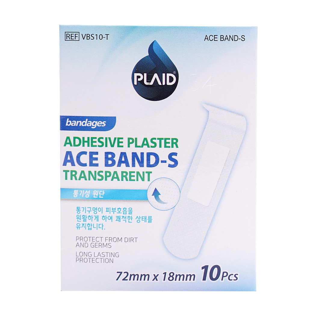 Băng cá nhân trong suốt Ace Band-S PLAID hộp 10 miếng 72mm x 18mm