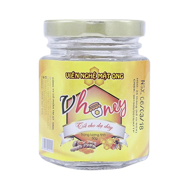 Tốt cho dạ dày viên nghệ mật ong Vhoney hộp x 50g
